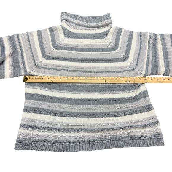 Ruby Rd. Petite Turtle neck Mid-Sleeve Sweater Women's‎ Size PL Gray White Knit - Picture 5 of 10